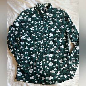 Disney H&M Green Mickey Mouse Print LongSleeve Shirt